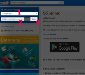 Cách tra cứu điểm trên vnEdu bằng máy tính